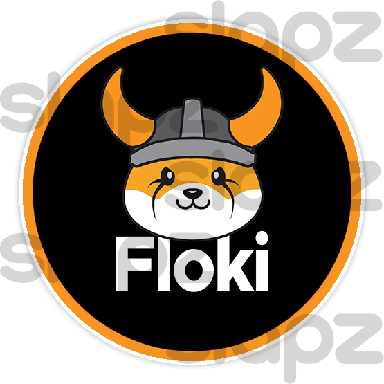 FLOKI STICKER #3 - LOGO TEXT (Circle)