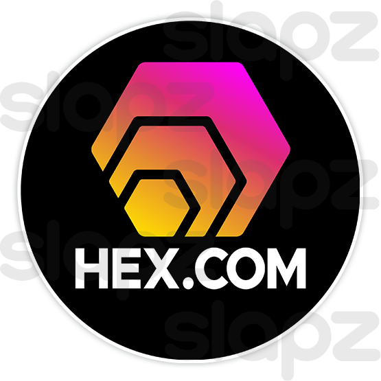 HEX STICKER #3 - LOGO TEXT (Circle)