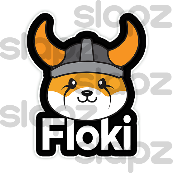 FLOKI STICKER #4 - LOGO TEXT (Diecut)