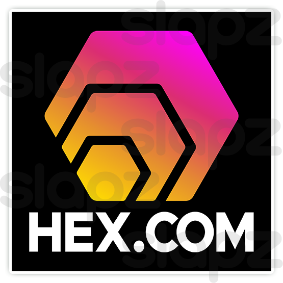 HEX STICKER #5 - LOGO TEXT (Square)