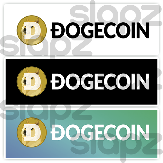 DOGECOIN STICKER #6 - LOGO TEXT (Rectangle)