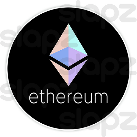 ETHEREUM STICKER #3 - LOGO TEXT (Circle)