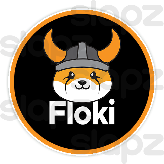 FLOKI STICKER #3 - LOGO TEXT (Circle)