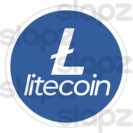 LITECOIN STICKER #3 - LOGO TEXT (Circle)