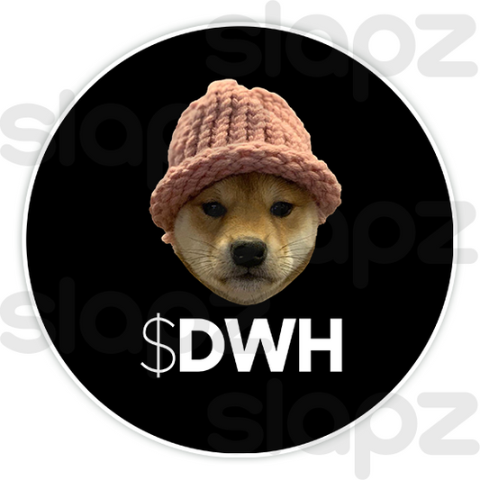 DOGWIFHAT STICKER #3 - LOGO TEXT (Circle)