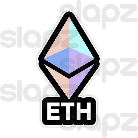 ETHEREUM STICKER #4 - LOGO TEXT (Diecut)