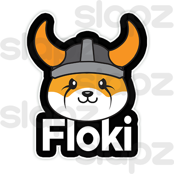 FLOKI STICKER #4 - LOGO TEXT (Diecut)