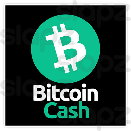 BITCOIN CASH STICKER #5 - LOGO TEXT (Square)