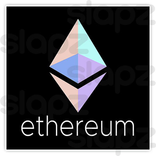 ETHEREUM STICKER #5 - LOGO TEXT (Square)