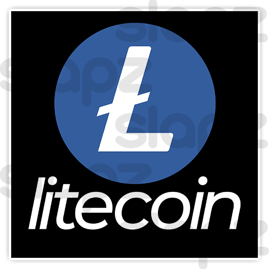 LITECOIN STICKER #5 - LOGO TEXT (Square)