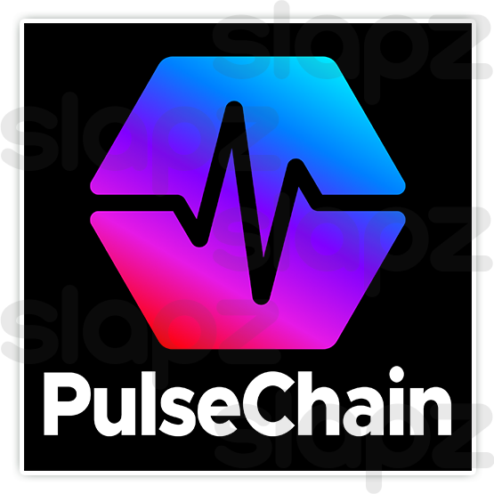 PULSECHAIN STICKER #5 - LOGO TEXT (Square)