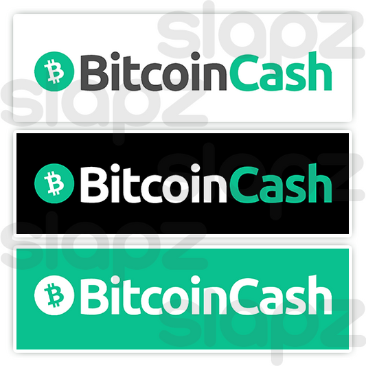 BITCOIN CASH STICKER #6 - LOGO TEXT (Rectangle)