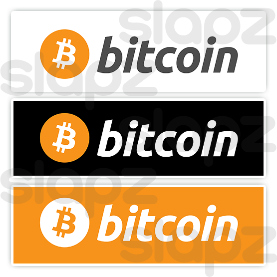 BITCOIN STICKER #6 - LOGO TEXT (Rectangle)