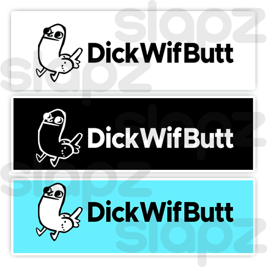 DICKWIFBUTT STICKER #6 - LOGO TEXT (Rectangle)