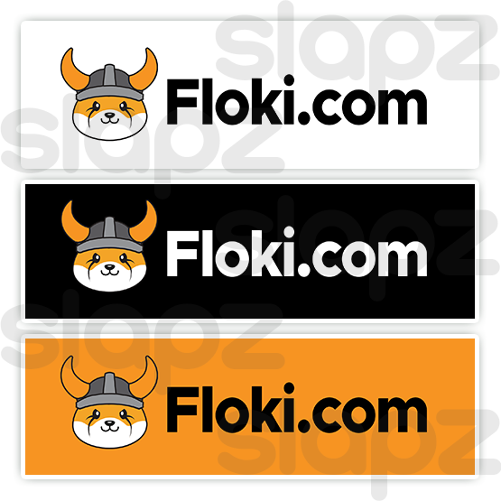 FLOKI STICKER #6 - LOGO TEXT (Rectangle)