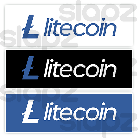 LITECOIN STICKER #6 - LOGO TEXT (Rectangle)