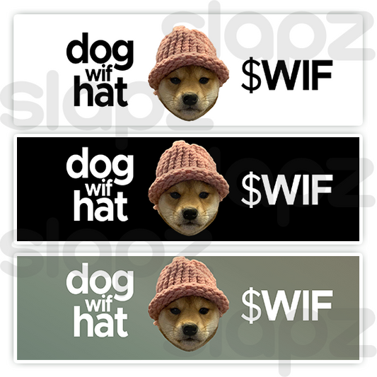 DOGWIFHAT STICKER #6 - LOGO TEXT (Rectangle)