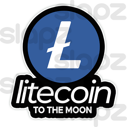 LITECOIN STICKER #7 - LOGO TEXT QUOTE (Diecut)