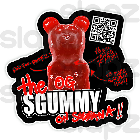 GUMMY STICKER #8 - LOGO TEXT QR CODE (Diecut)