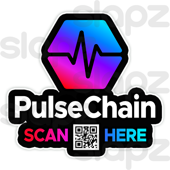 PULSECHAIN STICKER #8 - LOGO TEXT QR CODE (Diecut)