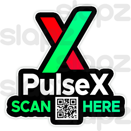 PULSEX STICKER #8 - LOGO TEXT QR CODE (Diecut)