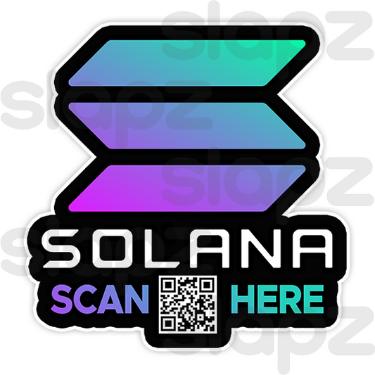 SOLANA STICKER #8 - LOGO TEXT QR CODE (Diecut)