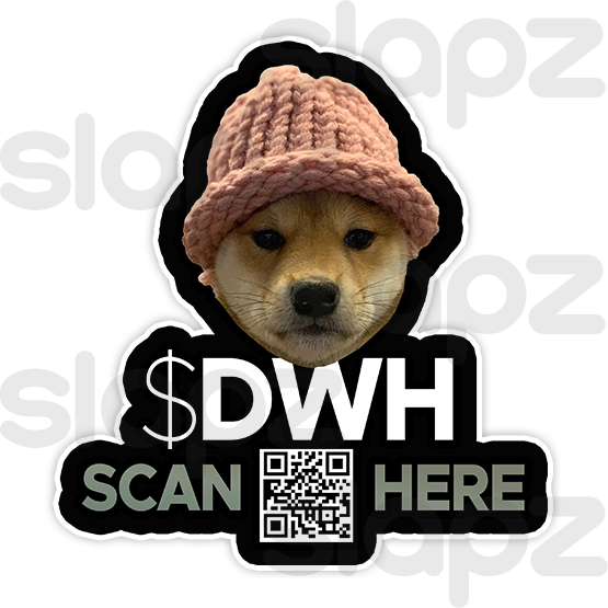 DOGWIFHAT STICKER #8 - LOGO TEXT QR CODE (Diecut)