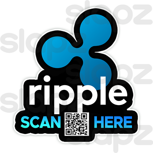 RIPPLE STICKER #8 - LOGO TEXT QR CODE (Diecut)