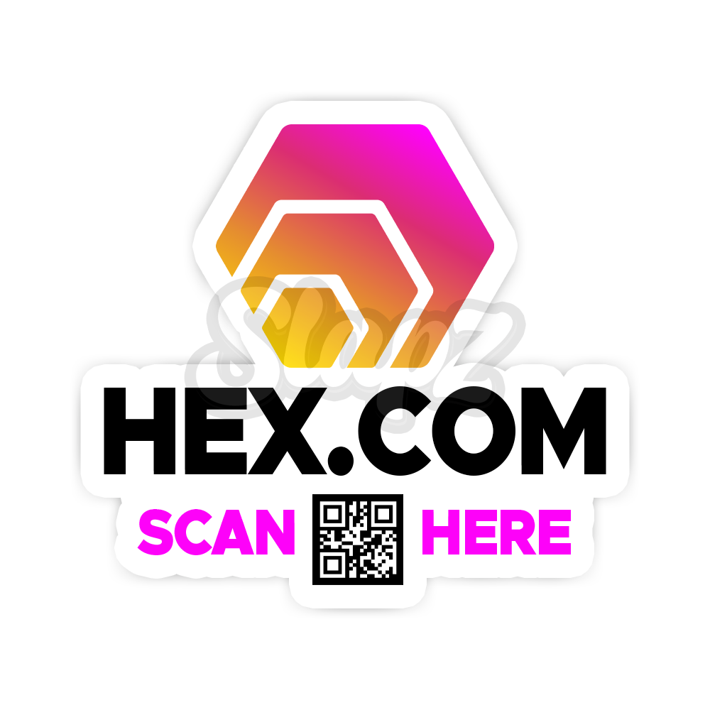 HEX - QR Scan Here (White)
