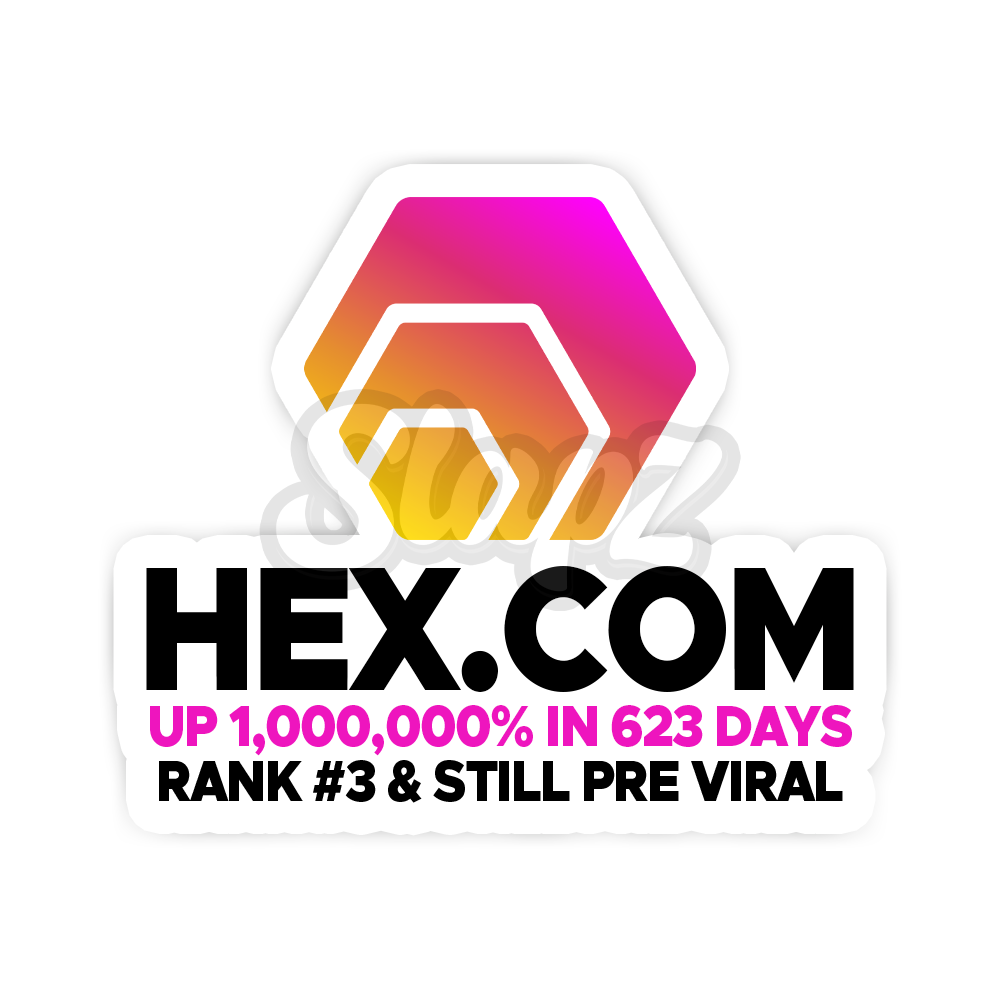 HEX - UP 1,000,000% in 623 Days (White)