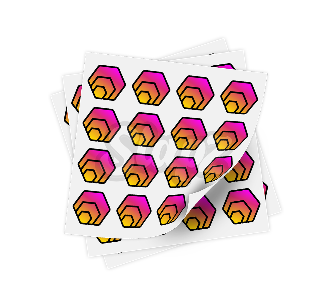 HEX Sticker Sheet - Hexagon Logo (Black)